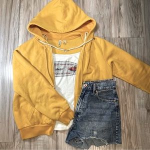Yellow H&M zip up hoodie